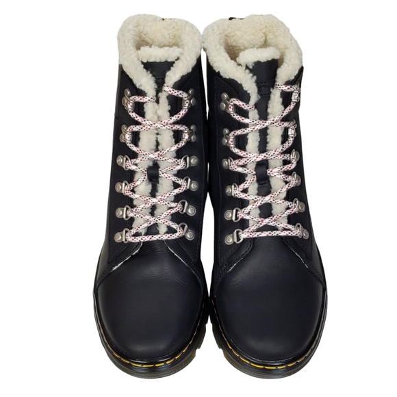 New Dr Martens combs faux fur shearling lined leather combat boots black winter - Picture 8 of 12